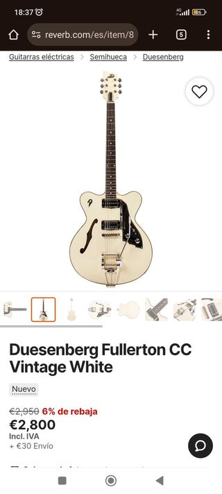 Duesenberg Fullerton CC Guitarra Eléctrica