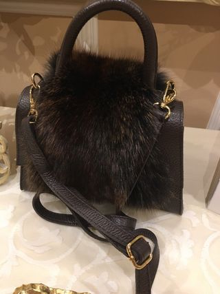 Bolso Pelo y Piel Marrón