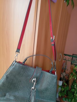 Borsa a spalla Cafè Noir effetto coccodrillo
