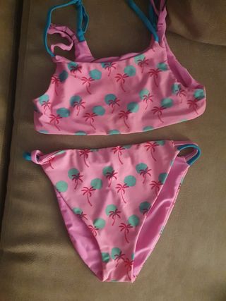 Bikini infantil palmeras y círculos