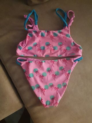 Bikini infantil palmeras y círculos