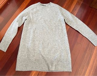 Vestido Zara punto gris talla L