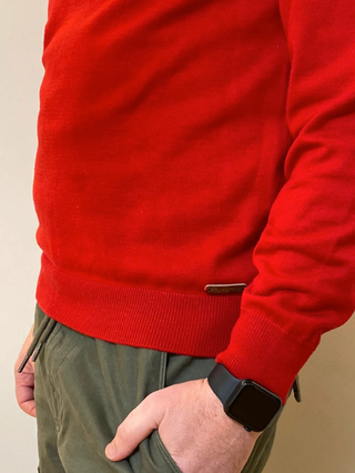 Jersey Pepe Jeans cuello chal rojo hombre