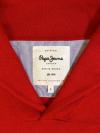 Jersey Pepe Jeans cuello chal rojo hombre