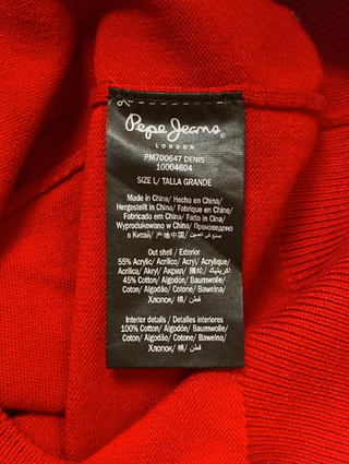 Jersey Pepe Jeans cuello chal rojo hombre