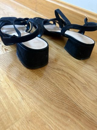 Sandalias Negras Tiras 