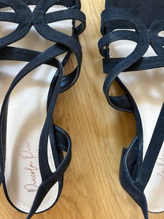 Sandalias Negras Tiras 