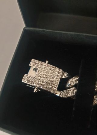Bracciale cubano zirconi placcato argento