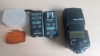 Sincronizador Phottix Ares II y flash canon