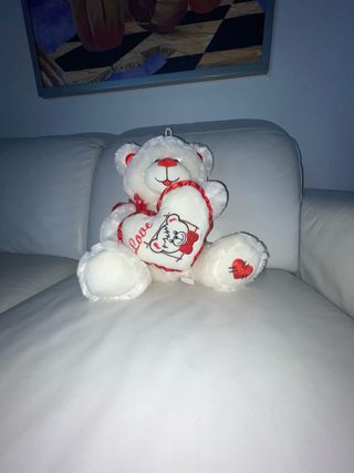 Peluche Orsetto Bianco con Cuore