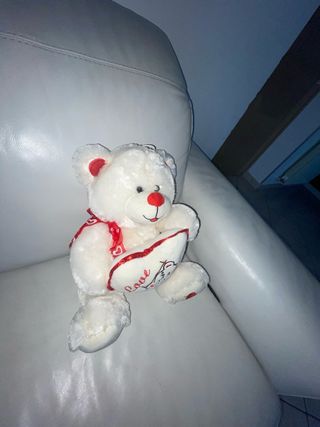 Peluche Orsetto Bianco con Cuore