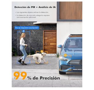 YESKANO Cámara Vigilancia WiFi Solar 2K Exterior