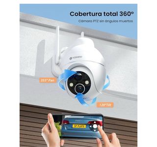 YESKANO Cámara Vigilancia WiFi Solar 2K Exterior