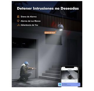 YESKANO Cámara Vigilancia WiFi Solar 2K Exterior