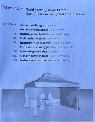 Carpa Plegable 3x4.5m + 4 bolsas de contrapeso