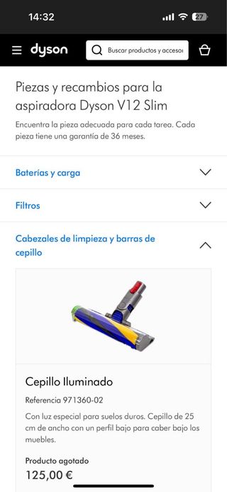 Spazzola illuminata Dyson V12 Slim non utilizzata