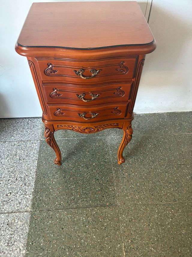 Mesita de noche Luis XVI vintage madera maciza