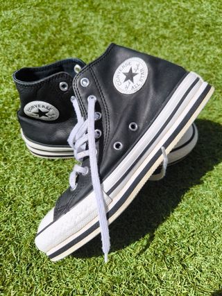 Botas Converse Piel Negras Niñ@s talla 34