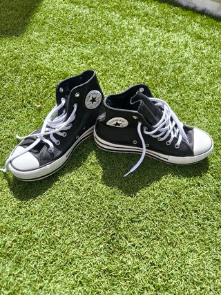 Botas Converse Piel Negras Niñ@s talla 34