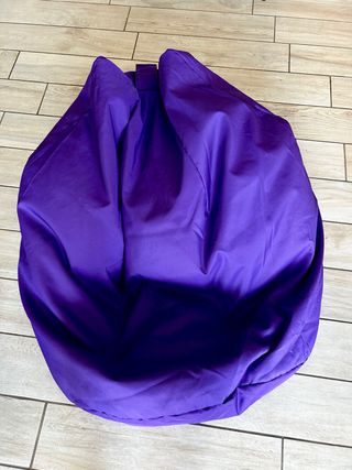 Pouf a sacco viola in tessuto