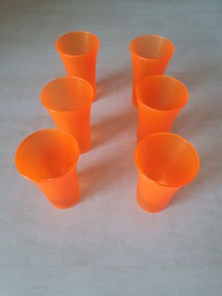 Vasos de chupito naranja neón acrílico