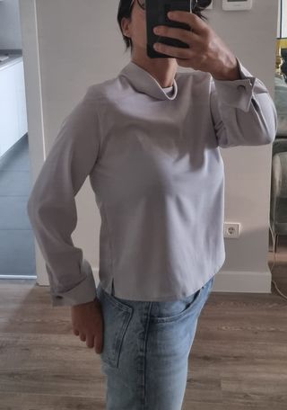 Blusa Burberrys Plata Cuello Alto