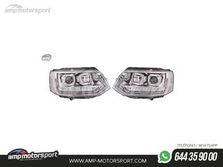 FAROS DELANTEROS LUZ DIURNA LED REAL DRL PARA VOLKSWAGEN TRANSPORTER T5 2010-2015