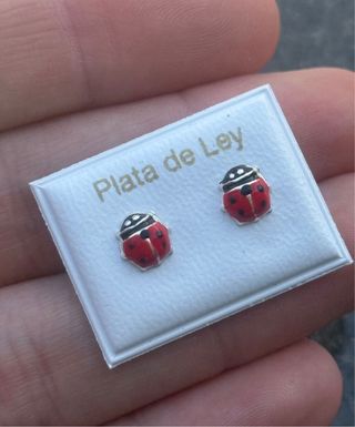 Pendientes mariquita esmaltados