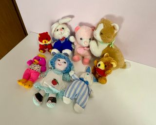 Lote de peluches y muñecos vintage