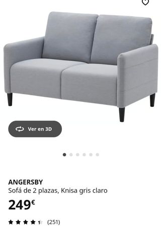 Sofá de 2 plazas gris