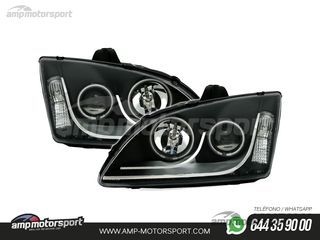 FAROS DELANTEROS OJOS DE ANGEL CCFL + LUZ DIURNA PARA FORD FOCUS MK2