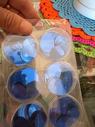 Tre confezioni Paillettes Rotonde Multicolore