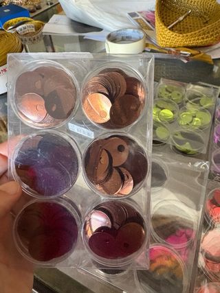 Tre confezioni Paillettes Rotonde Multicolore