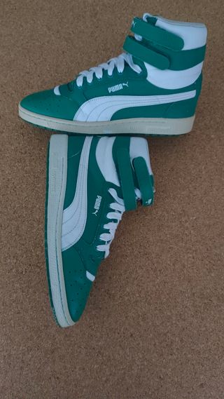 Zapatillas Puma altas verdes y blancas