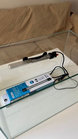 Pecera con luz LED y calentador