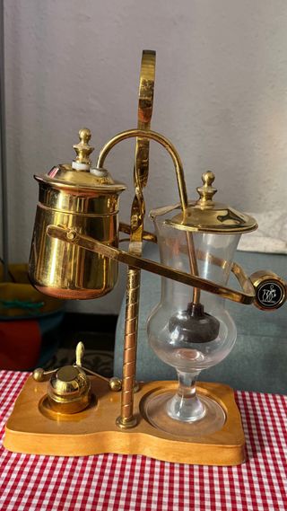 Cafetera Sifón Vintage Dorada