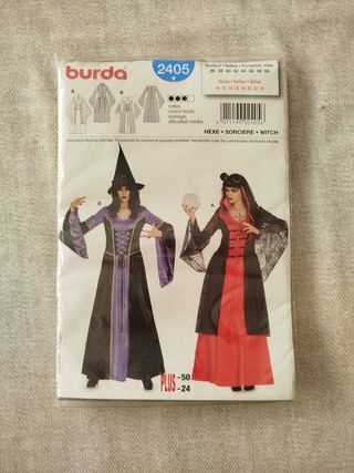 Patrón Burda 2405 Disfraz Bruja Tallas 36 a 50
