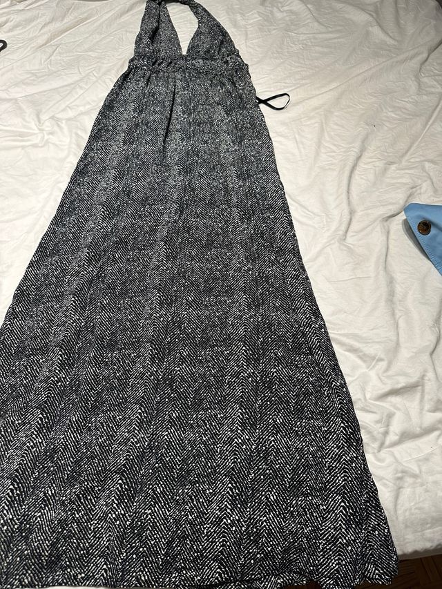 Vestido largo escote V espalda descubierta