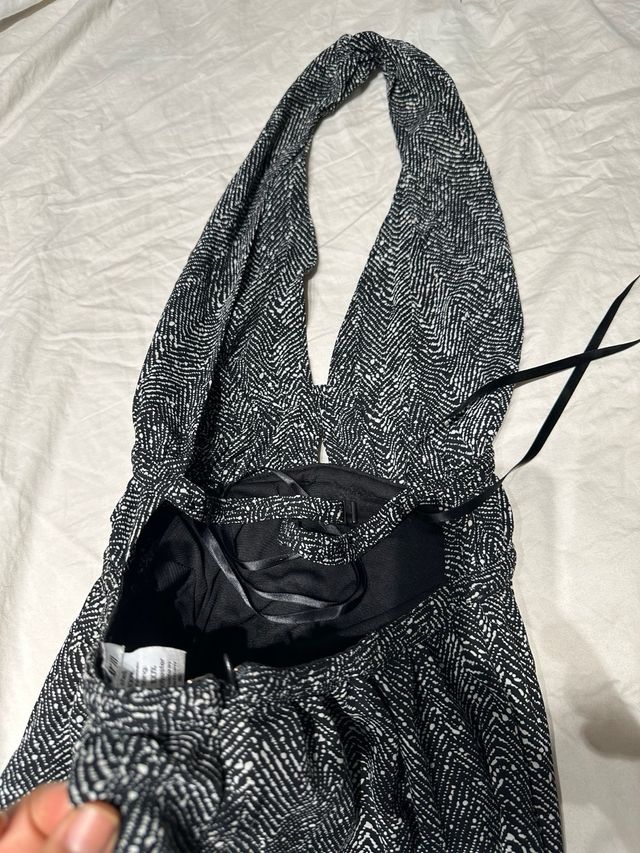 Vestido largo escote V espalda descubierta