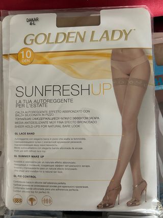 Medias Golden Lady Sunfreshup 10 Den.Beige Talla L