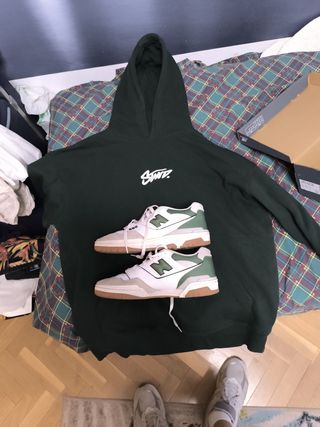 New Balance 550 verdes + Sudadera talla M