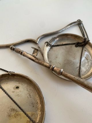 Antigua balanza, plata de ley, 159 grs firma