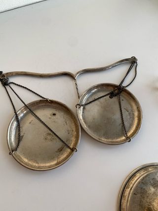 Antigua balanza, plata de ley, 159 grs firma