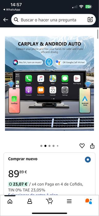 Cámara Trasera Coche 1080P HD