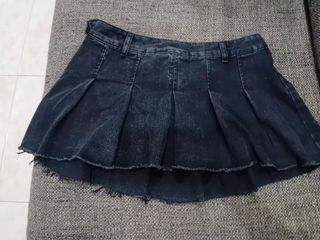 Falda mini Shein negra plisada