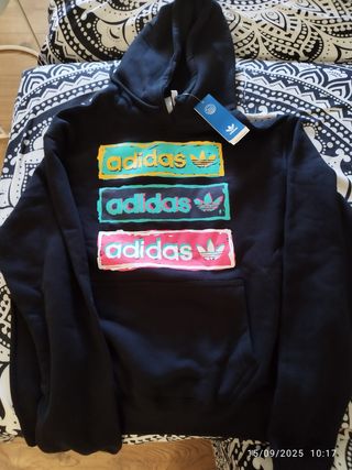 Sudadera Adidas Negra Multicolor
