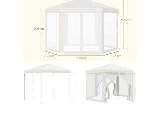 Gazebo esagonale con zanzariera