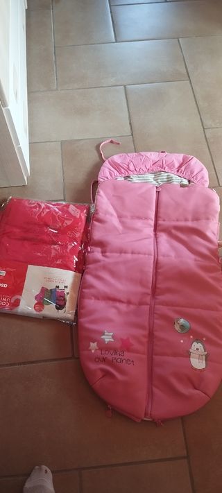 Saco para cochecito de bebé rosa