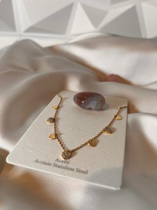 Collar Corazones Acero Inoxidable Dorado