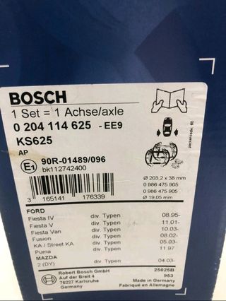 Juego Zapatas Freno Bosch 0 204 114 625